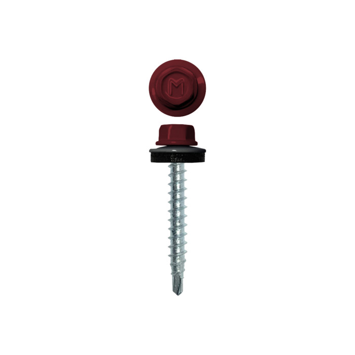 Саморез кровельный Daxmer 4,8х35 RAL 3005 (250) сверло №1