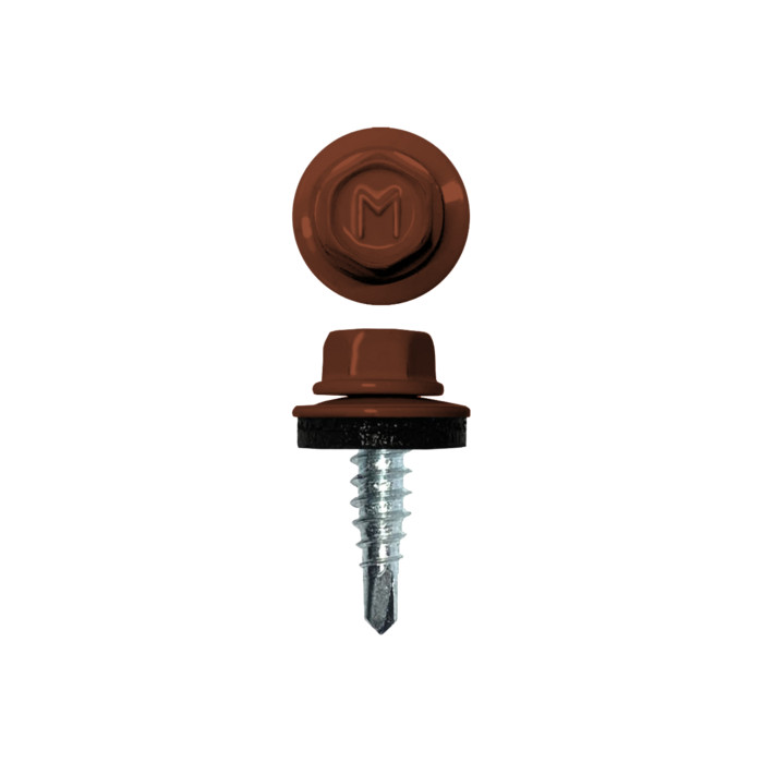 Саморез кровельный Daxmer 4,8х19 (400шт) сверло №1 RAL 8004